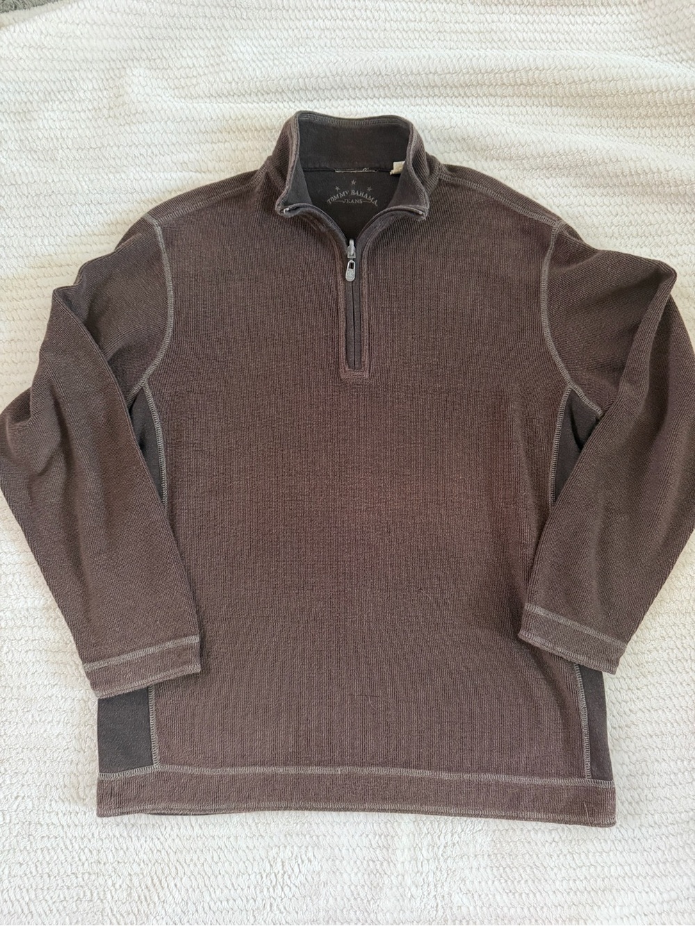 Tommy Bahama Jeans Brown Quarter-Zip Men's Sweater